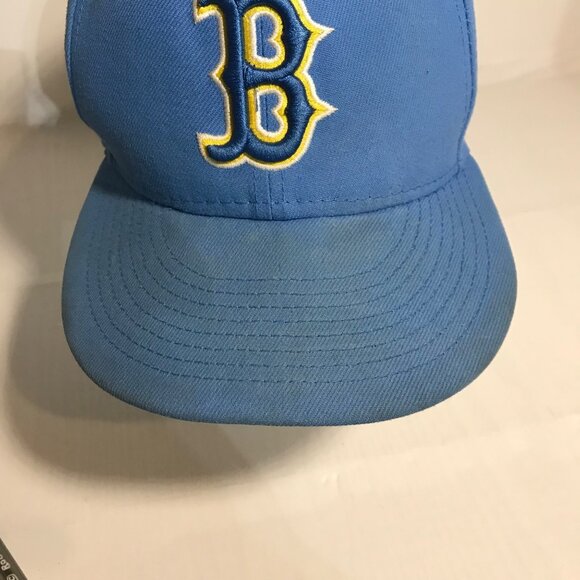 Boston Red Sox Hat Sox Blue Baseball Cap Snap Back New Era 9Fifty "B" MLB - Picture 6 of 9